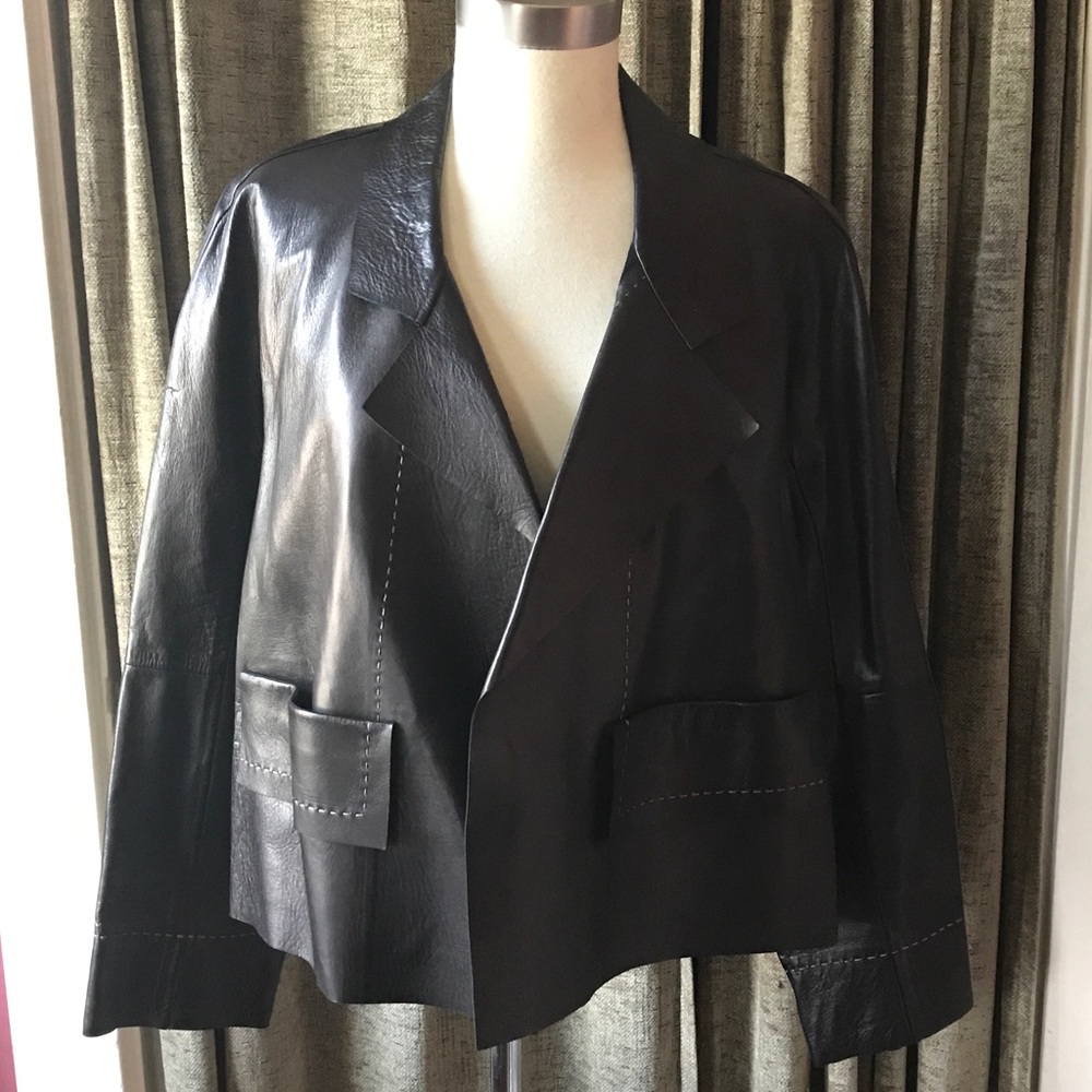 Urban Zen by Donna Karan Black Leather Jacket